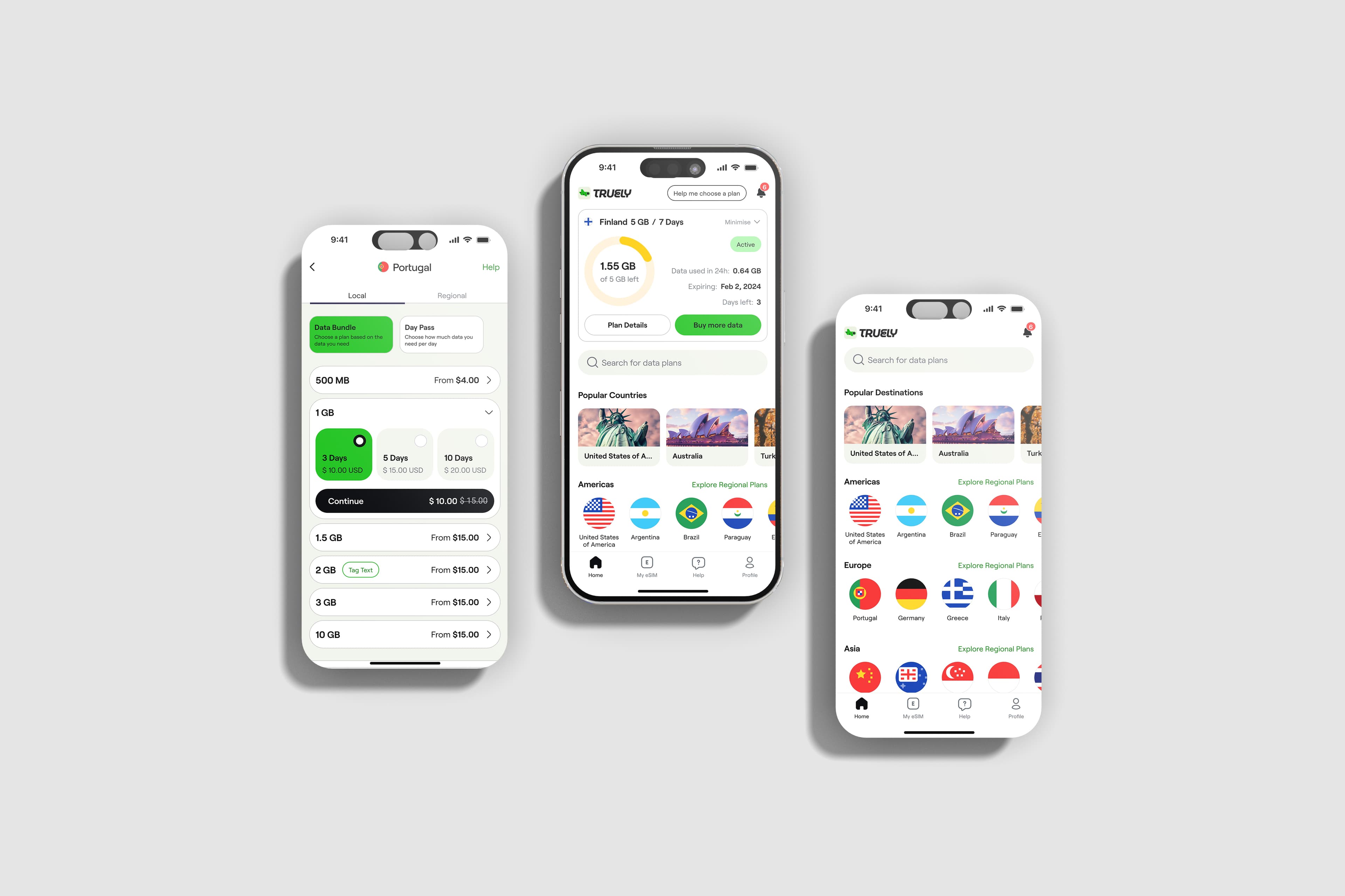 TRULY eSIM app screen