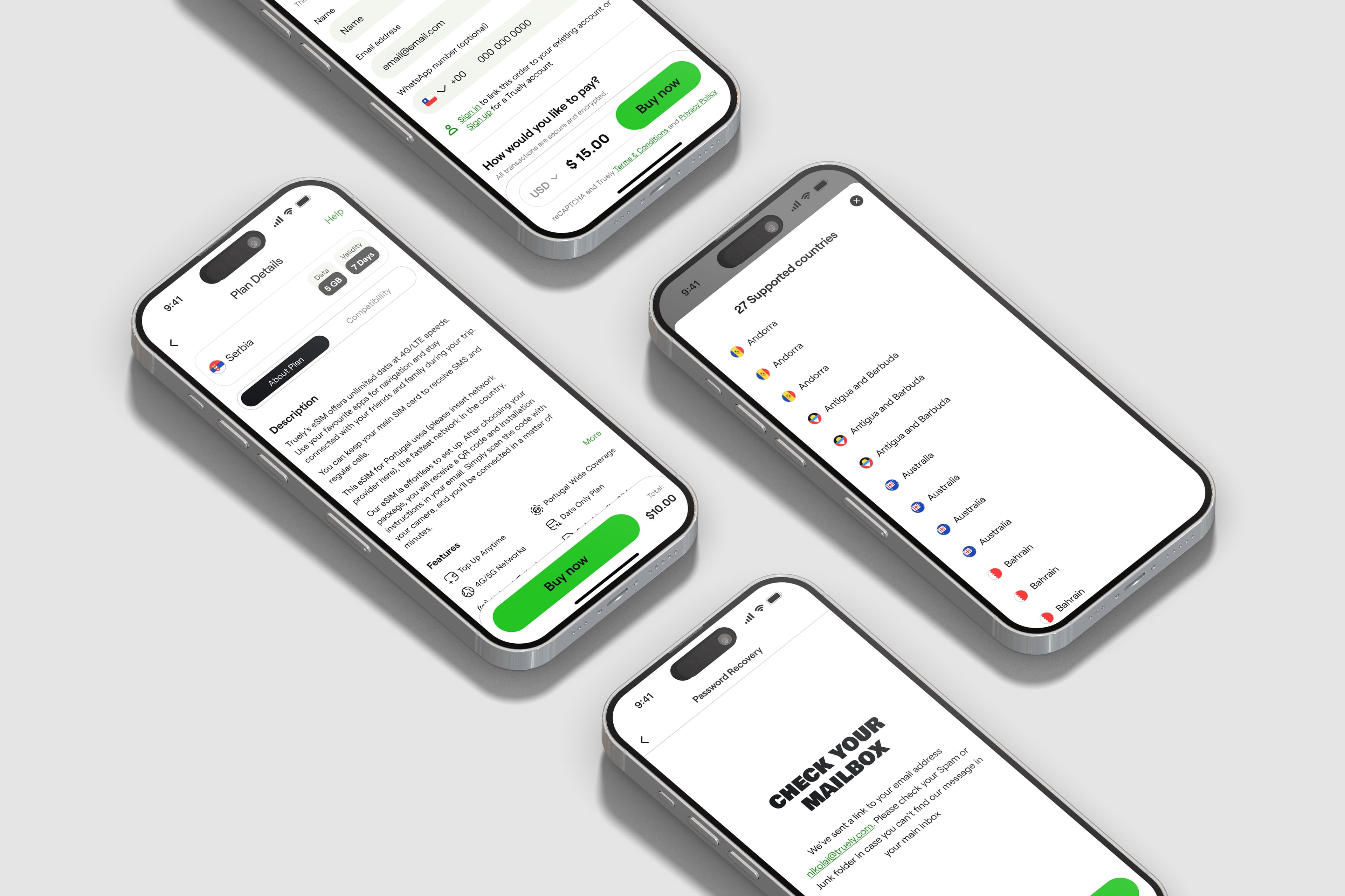 TRULY eSIM app screen
