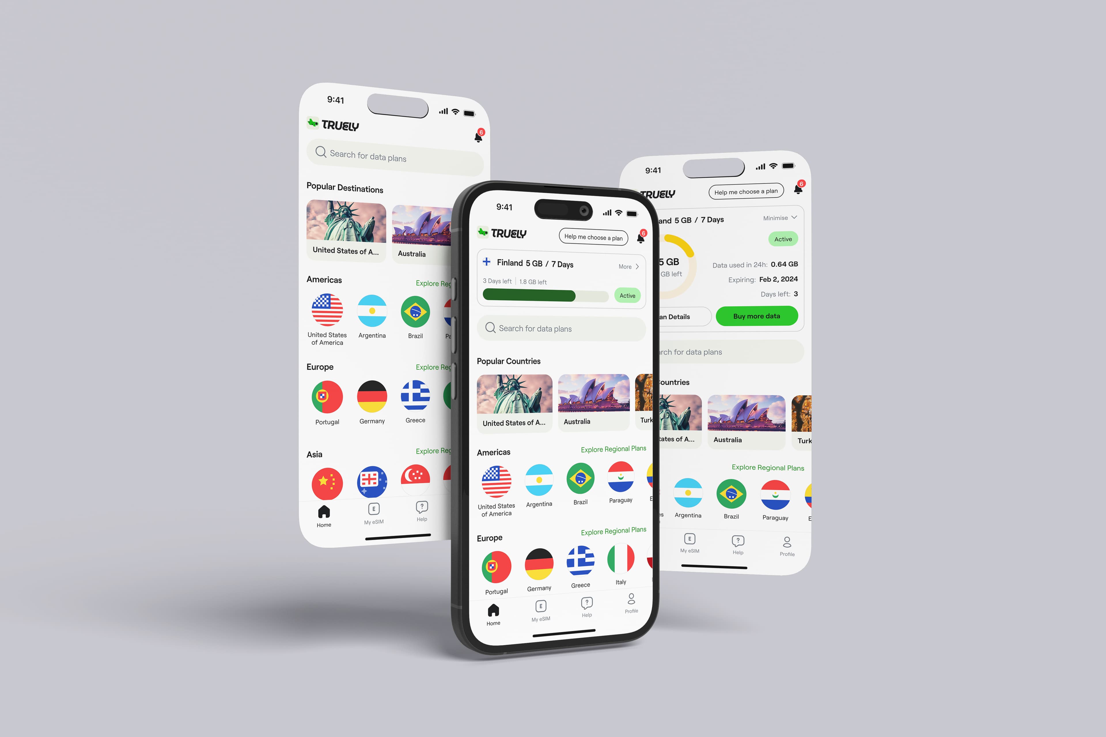 TRULY eSIM app screen